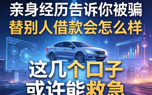 亲身经历告诉你被骗替别人借款会怎么样，这几个口子或许能救急