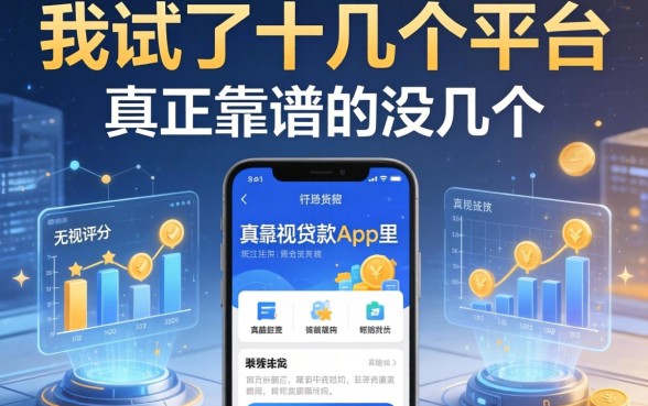我试了十几个平台，发现无视评分的贷款app里，真正靠谱的没几个