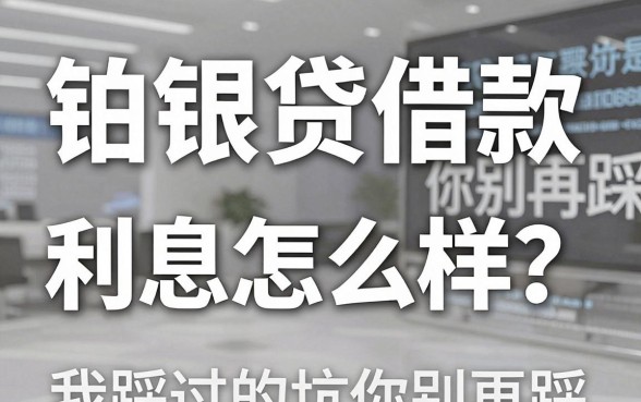 铂银贷借款利息怎么样?我踩过的坑你别再踩