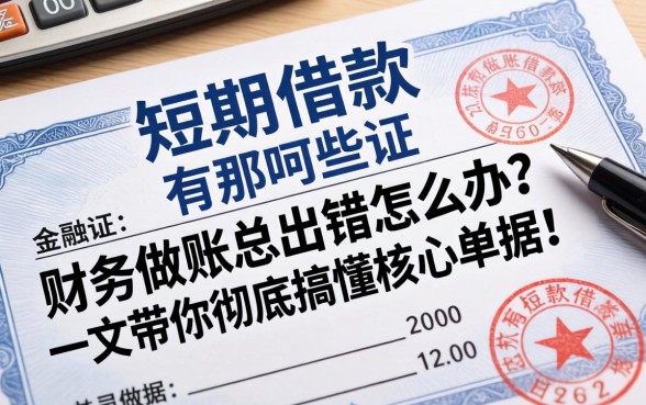 短期借款的凭证有哪些?财务做账总出错怎么办?一文带你彻底搞懂核心单据!