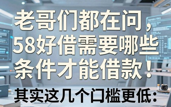 老哥们都在问58好借需要哪些条件才能借款,其实这几个口子门槛更低
