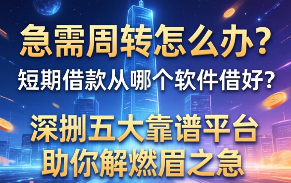 急需周转怎么办？短期借款从哪个软件借好？深扒五大靠谱平台助你解燃眉之急