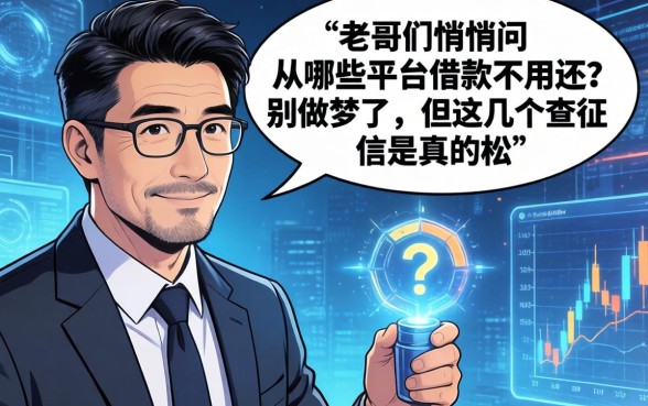 老哥们悄悄问从哪些平台借款不用还？别做梦了，但这几个查征信是真的松