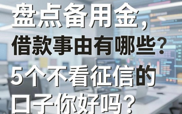 盘点备用金借款事由有哪些，这5个不看征信的口子你知道吗