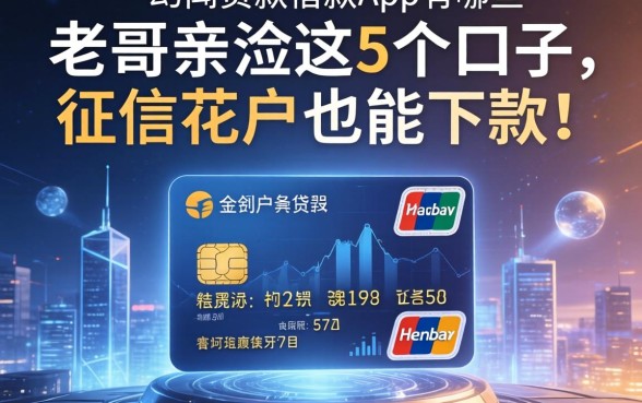 信用卡贷款借款app有哪些？老哥亲测这5个口子，征信花户也能下款！