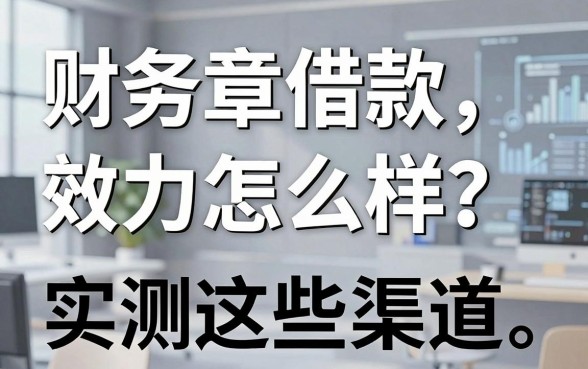 财务章借款效力怎么样?实测这些渠道或许能解惑