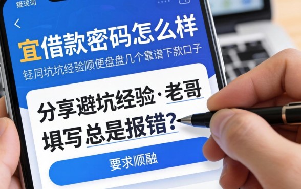 宜借款密码怎么样填写总是报错？老哥分享避坑经验顺便盘点几个靠谱下款口子