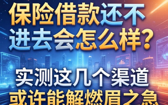 保险借款还不进去会怎么样？实测这几个渠道或许能解燃眉之急