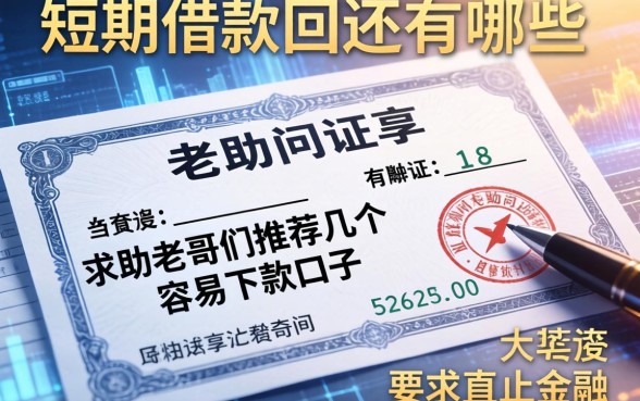 短期借款归还凭证有哪些?求助老哥们推荐几个容易下款的口子
