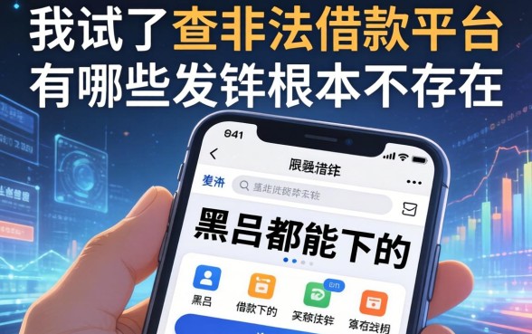 我试了查非法借款平台有哪些软件，发现黑户都能下的软件根本不存在