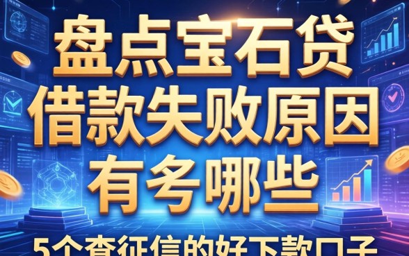 盘点宝石贷借款失败原因有哪些,分享5个不查征信的好下款口子