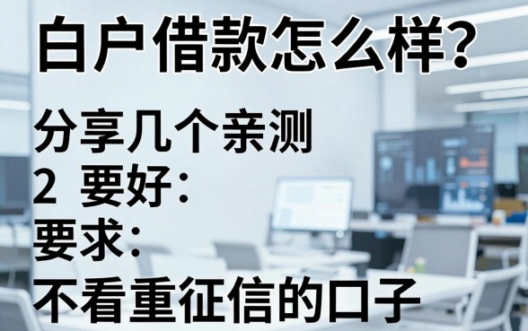 白户借款怎么样?分享几个亲测不看重征信的口子