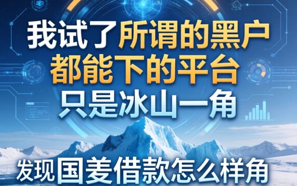 我试了所谓的黑户都能下的平台,发现国美借款怎么样只是冰山一角