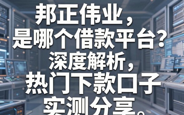 邦正伟业是哪个借款平台？深度解析及五款热门下款口子实测分享