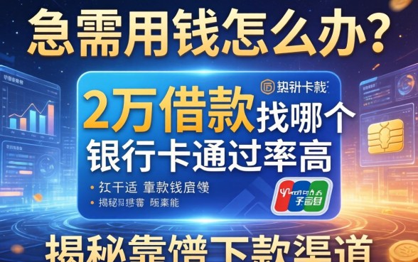 急需用钱怎么办？2万借款找哪个银行卡通过率高？揭秘靠谱下款渠道