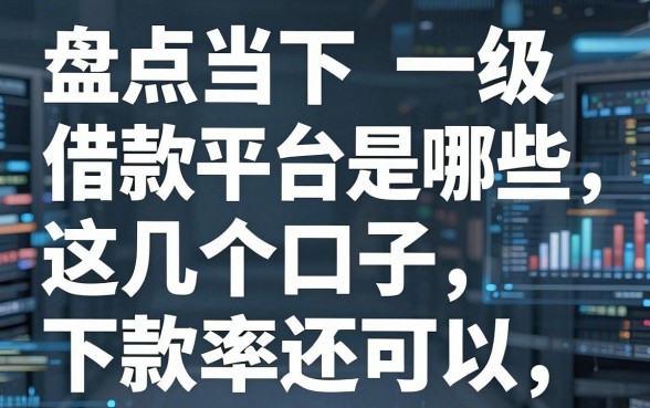 盘点当下一级借款平台是哪些,这几个口子下款率还可以