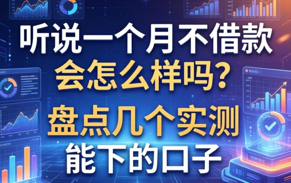 听说一个月不借款会怎么样吗？盘点几个实测能下的口子