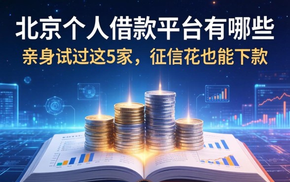 北京个人借款平台有哪些？亲身试过这5家，征信花也能下款