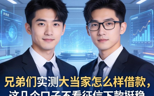 兄弟们实测大当家怎么样借款，这几个口子不看征信下款挺稳