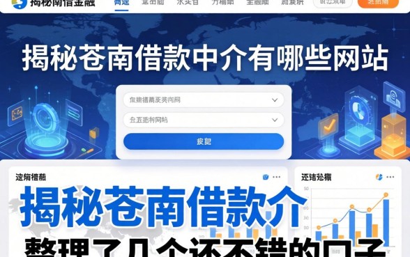 揭秘苍南借款中介有哪些网站，整理了几个还不错的口子