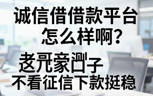 诚信借借款平台怎么样啊?老哥亲测这几家口子不看征信下款挺稳
