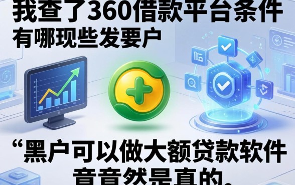 我查了360借款平台条件有哪些,发现黑户可以做大额贷款软件竟然是真的