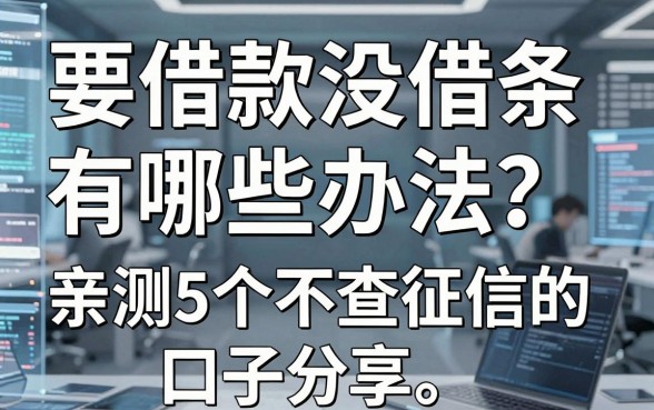 要借款没借条有哪些办法?亲测5个不查征信的口子分享