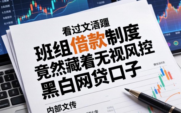 我看过最离谱的内部文件，班组借款制度竟然藏着无视风控黑白的网贷口子