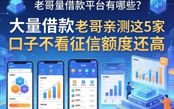 大量借款平台有哪些？老哥亲测这5家口子不看征信额度还高