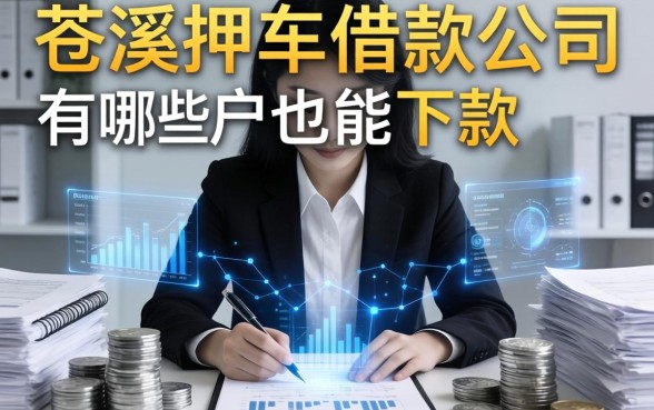我整理了苍溪押车借款公司有哪些,发现黑白户也能下款