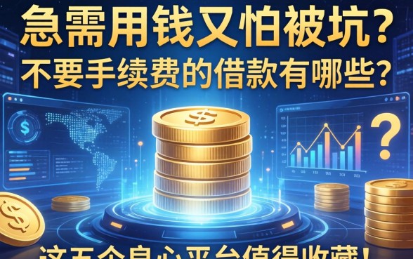 急需用钱又怕被坑？不要手续费的借款有哪些？这五个良心平台值得收藏！