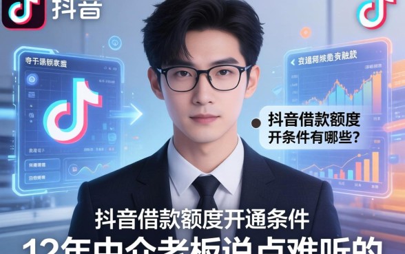 抖音借款额度开通条件有哪些?12年中介老板说点难听的