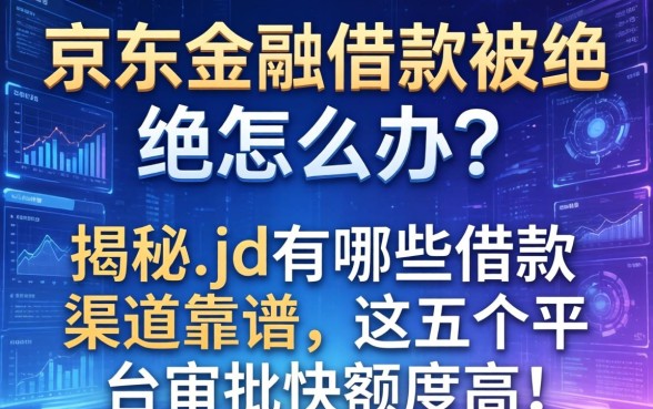 京东金融借款被拒怎么办？揭秘jd有哪些借款渠道靠谱，这五个平台审批快额度高！