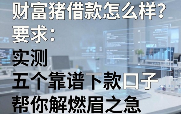 财富猪借款怎么样?实测五个靠谱下款口子帮你解燃眉之急