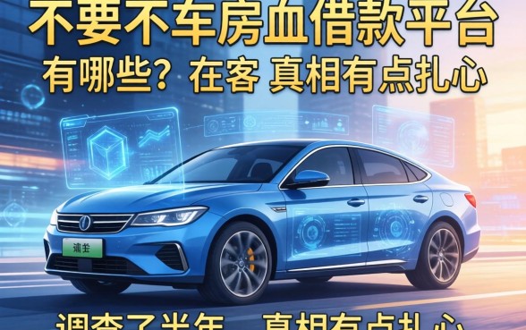 不需要车房的借款平台有哪些？我调查了半年，真相有点扎心