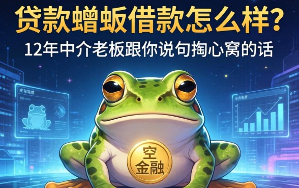 贷款蛙借款怎么样?12年中介老板跟你说句掏心窝的话
