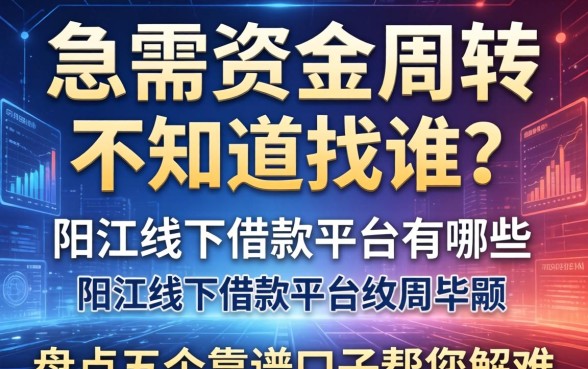 急需资金周转不知道找谁？阳江线下借款平台有哪些？盘点五个靠谱口子帮您解难