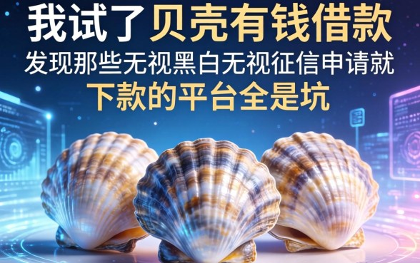 我试了贝壳有钱借款,发现那些无视黑白无视征信申请就下款的平台全是坑