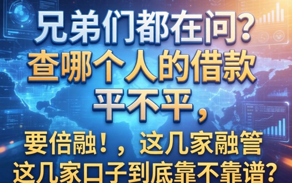 兄弟们都在问查哪个人的借款平不平，这几家口子到底靠不靠谱？
