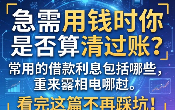 急需用钱时你是否算清过账？常用的借款利息包括哪些，看完这篇不再踩坑！