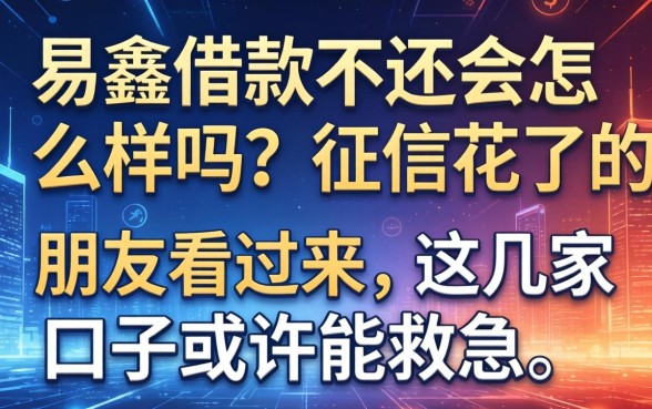 易鑫借款不还会怎么样吗?征信花了的朋友看过来,这几家口子或许能救急