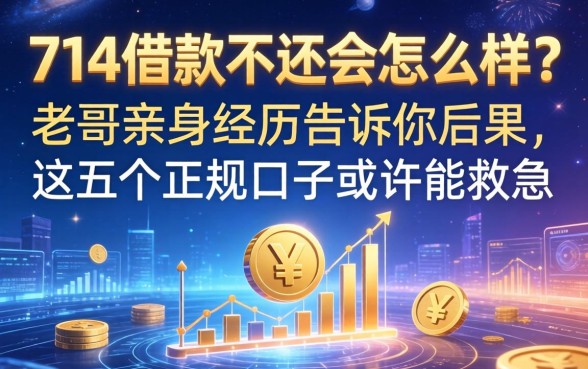 714借款不还会怎么样？老哥亲身经历告诉你后果，这五个正规口子或许能救急