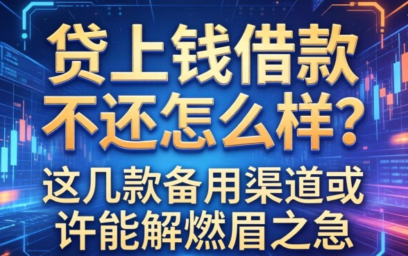 贷上钱借款不还怎么样?这几款备用渠道或许能解燃眉之急