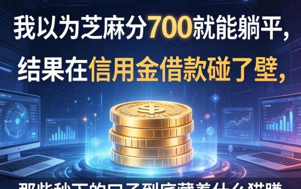 我以为芝麻分700就能躺平，结果在信用金借款碰了壁，那些秒下的口子到底藏着什么猫腻