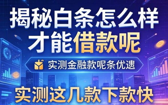 揭秘白条怎么样才能借款呢，实测这几款下款快