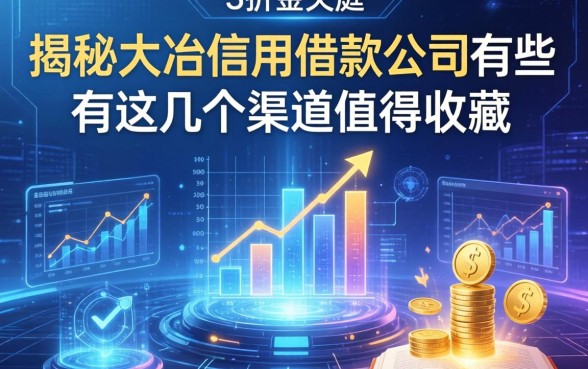 揭秘大冶信用借款公司有哪些,这几个渠道值得收藏