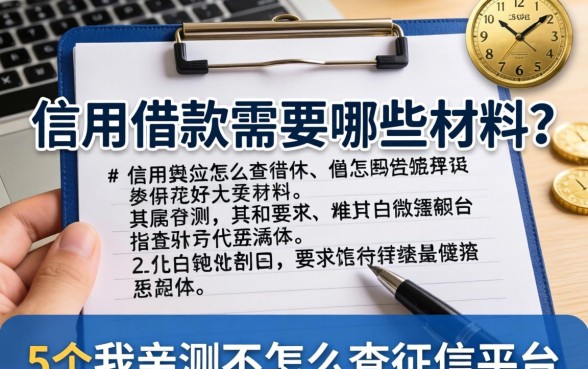 信用借款需要哪些材料？分享5个我亲测不怎么查征信的平台