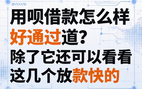 用呗借款怎么样好通过吗?除了它还可以看看这几个放款快的