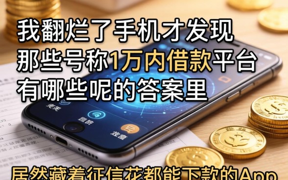 我翻烂了手机才发现，那些号称1万内借款平台有哪些呢的答案里，居然藏着征信花都能下款的app
