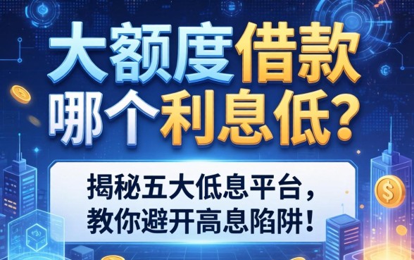 大额度借款哪个利息低？揭秘五大低息平台，教你避开高息陷阱！
